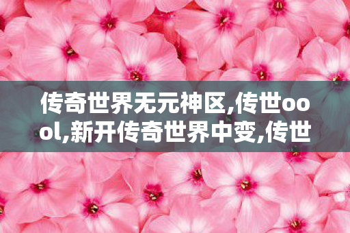 传奇世界无元神区,传世oool,新开传奇世界中变,传世oool