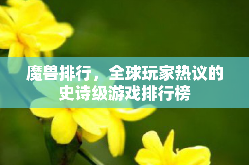 魔兽排行，全球玩家热议的史诗级游戏排行榜
