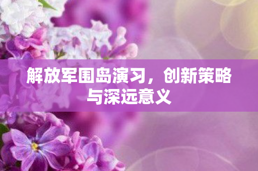 解放军围岛演习，创新策略与深远意义