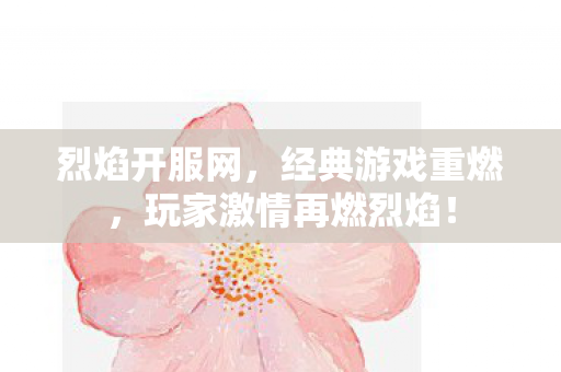 烈焰开服网，经典游戏重燃，玩家激情再燃烈焰！