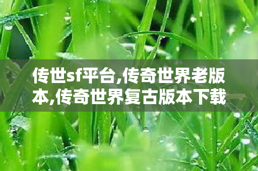 传世sf平台,传奇世界老版本,传奇世界复古版本下载,传奇世界老版本
