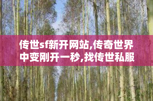 传世sf新开网站,传奇世界中变刚开一秒,找传世私服网,传奇世界中变刚开一秒