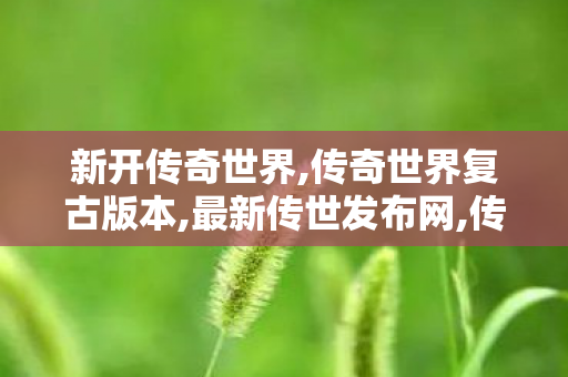 新开传奇世界,传奇世界复古版本,最新传世发布网,传奇世界复古版本