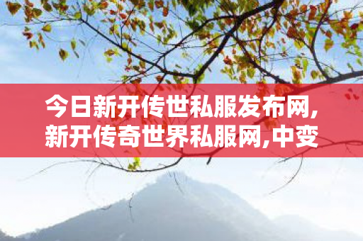 今日新开传世私服发布网,新开传奇世界私服网,中变传奇网站新开网,新开传奇世界私服网