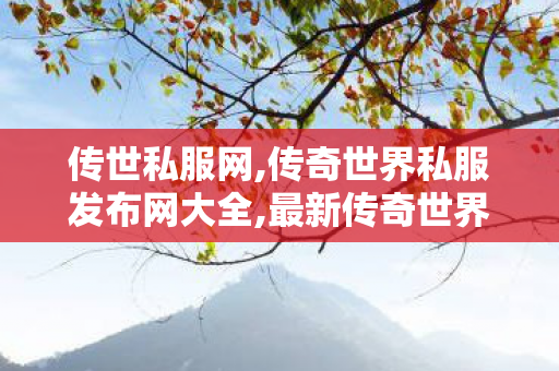 传世私服网,传奇世界私服发布网大全,最新传奇世界私服网,传奇世界私服发布网大全