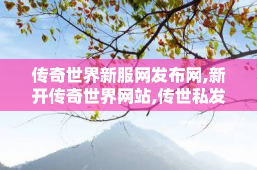 传奇世界新服网发布网,新开传奇世界网站,传世私发服网,新开传奇世界网站