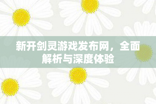 新开剑灵游戏发布网，全面解析与深度体验