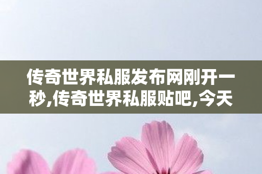 传奇世界私服发布网刚开一秒,传奇世界私服贴吧,今天新开传奇世界私服,传奇世界私服贴吧