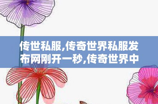 传世私服,传奇世界私服发布网刚开一秒,传奇世界中变刚开一秒,传奇世界私服发布网刚开一秒