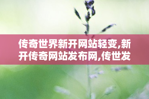 传奇世界新开网站轻变,新开传奇网站发布网,传世发布网,新开传奇网站发布网