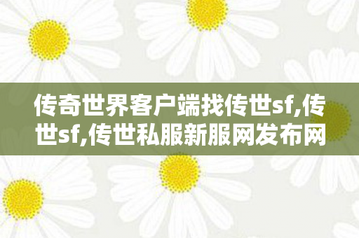 传奇世界客户端	找传世sf,传世sf,传世私服新服网发布网,传世sf