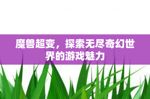 魔兽超变，探索无尽奇幻世界的游戏魅力
