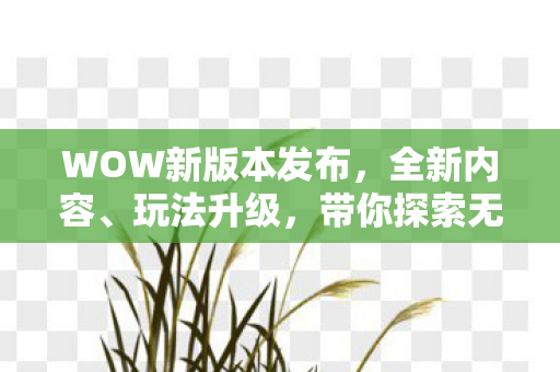 WOW新版本发布，全新内容、玩法升级，带你探索无尽冒险之旅