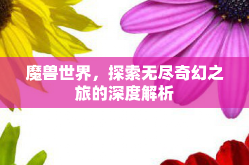魔兽世界，探索无尽奇幻之旅的深度解析