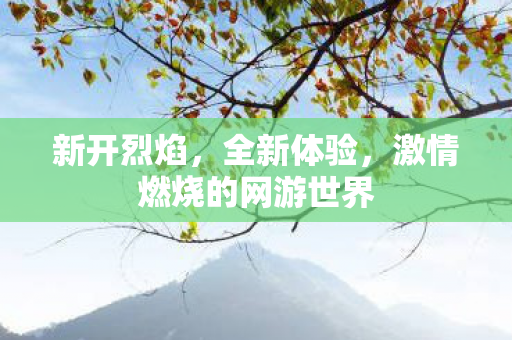 新开烈焰，全新体验，激情燃烧的网游世界