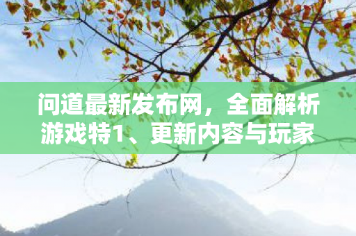 问道最新发布网，全面解析游戏特1、更新内容与玩家攻略