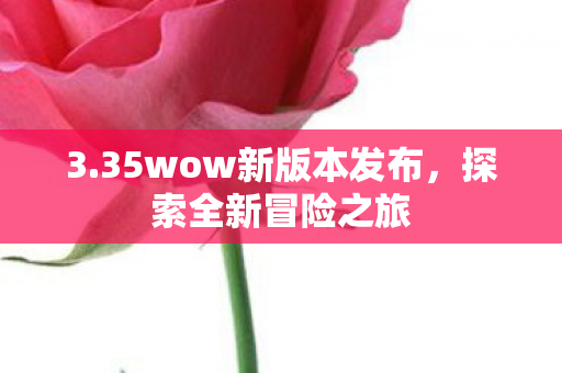 3.35wow新版本发布，探索全新冒险之旅