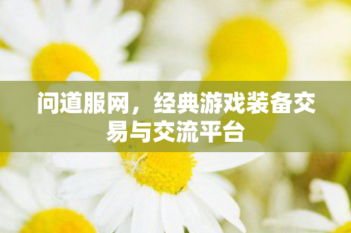 问道服网，经典游戏装备交易与交流平台