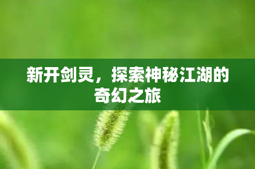 新开剑灵，探索神秘江湖的奇幻之旅