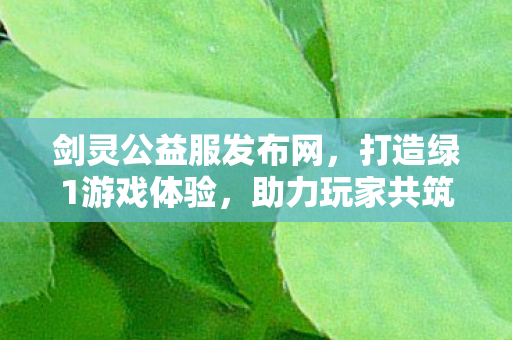 剑灵公益服发布网，打造绿1游戏体验，助力玩家共筑游戏梦