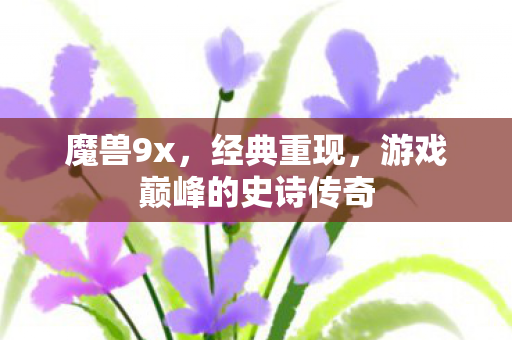 魔兽9x，经典重现，游戏巅峰的史诗传奇