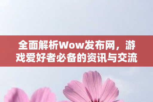 全面解析Wow发布网，游戏爱好者必备的资讯与交流平台