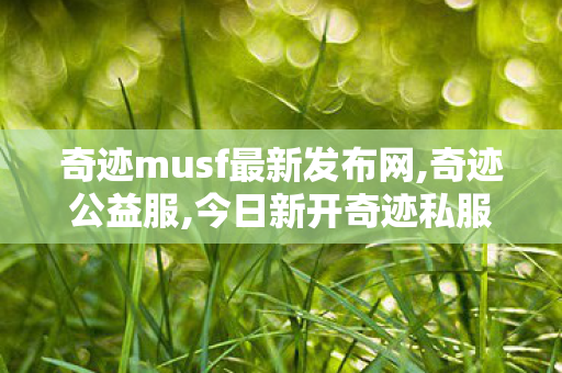 奇迹musf最新发布网,奇迹公益服,今日新开奇迹私服,奇迹公益服