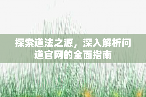 探索道法之源，深入解析问道官网的全面指南