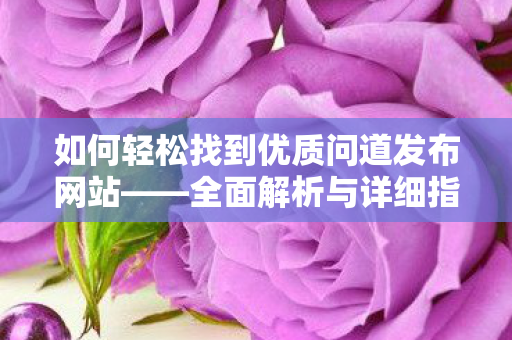 如何轻松找到优质问道发布网站——全面解析与详细指南