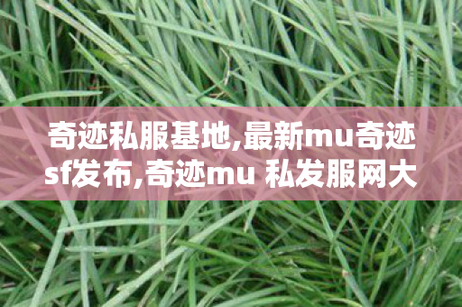 奇迹私服基地,最新mu奇迹sf发布,奇迹mu 私发服网大全,最新mu奇迹sf发布