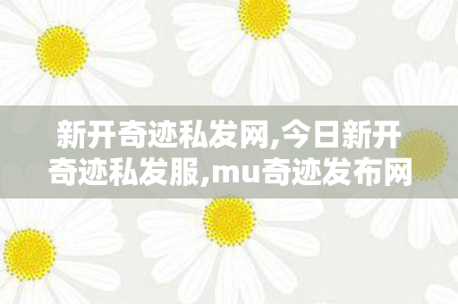 新开奇迹私发网,今日新开奇迹私发服,mu奇迹发布网,今日新开奇迹私发服
