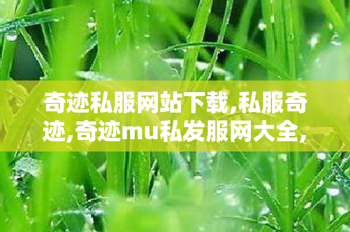 奇迹私服网站下载,私服奇迹,奇迹mu私发服网大全,私服奇迹