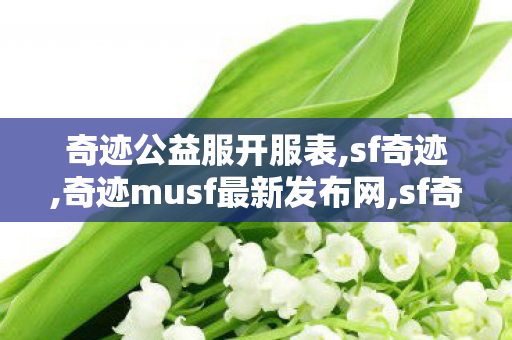 奇迹公益服开服表,sf奇迹,奇迹musf最新发布网,sf奇迹