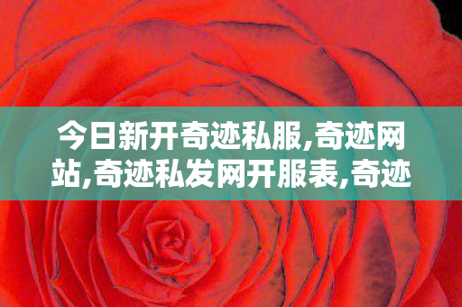 今日新开奇迹私服,奇迹网站,奇迹私发网开服表,奇迹网站