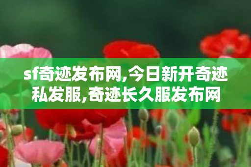 sf奇迹发布网,今日新开奇迹私发服,奇迹长久服发布网,今日新开奇迹私发服