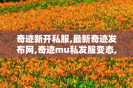 奇迹新开私服,最新奇迹发布网,奇迹mu私发服变态,最新奇迹发布网