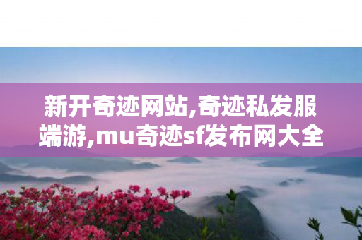 新开奇迹网站,奇迹私发服端游,mu奇迹sf发布网大全,奇迹私发服端游
