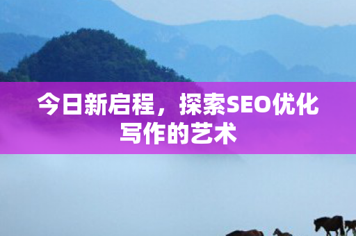 今日新启程，探索SEO优化写作的艺术