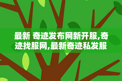 最新 奇迹发布网新开服,奇迹找服网,最新奇迹私发服网,奇迹找服网