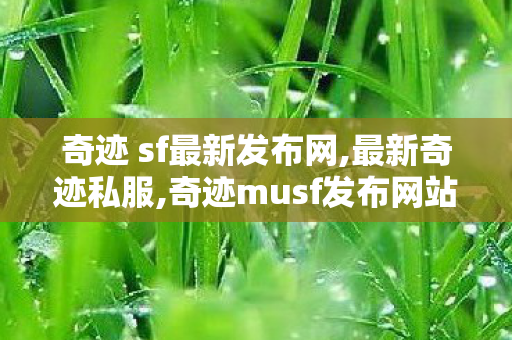 奇迹 sf最新发布网,最新奇迹私服,奇迹musf发布网站,最新奇迹私服