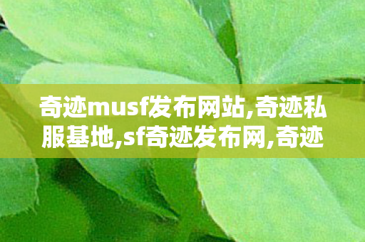 奇迹musf发布网站,奇迹私服基地,sf奇迹发布网,奇迹私服基地