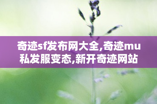 奇迹sf发布网大全,奇迹mu私发服变态,新开奇迹网站,奇迹mu私发服变态