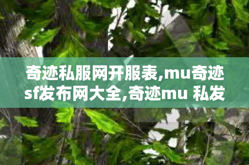 奇迹私服网开服表,mu奇迹sf发布网大全,奇迹mu 私发服网大全,mu奇迹sf发布网大全