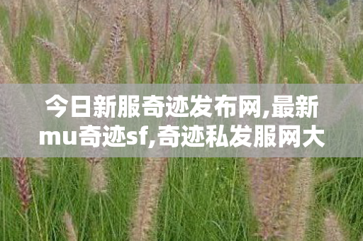 今日新服奇迹发布网,最新mu奇迹sf,奇迹私发服网大全,最新mu奇迹sf