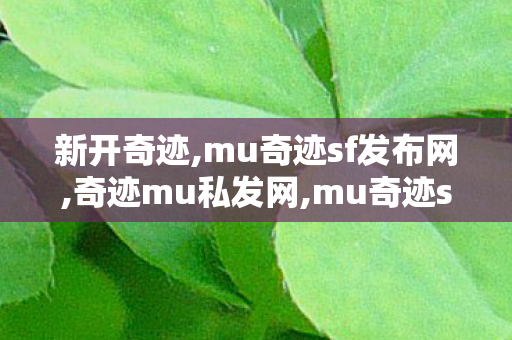 新开奇迹,mu奇迹sf发布网,奇迹mu私发网,mu奇迹sf发布网