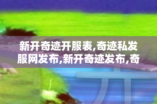 新开奇迹开服表,奇迹私发服网发布,新开奇迹发布,奇迹私发服网发布