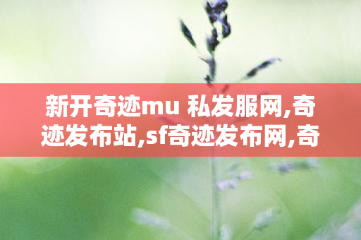 新开奇迹mu 私发服网,奇迹发布站,sf奇迹发布网,奇迹发布站