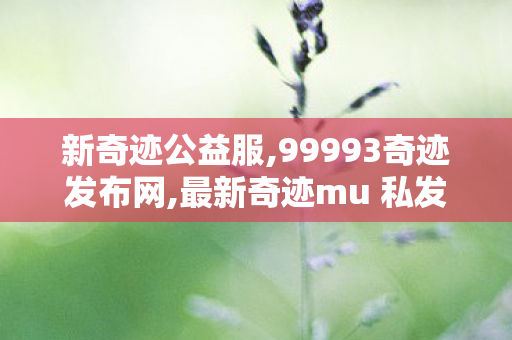 新奇迹公益服,99993奇迹发布网,最新奇迹mu 私发服网,99993奇迹发布网