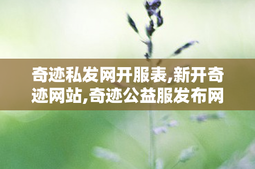 奇迹私发网开服表,新开奇迹网站,奇迹公益服发布网,新开奇迹网站
