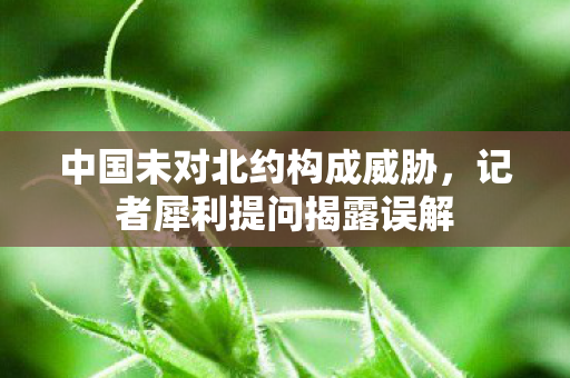 中国未对北约构成威胁，记者犀利提问揭露误解